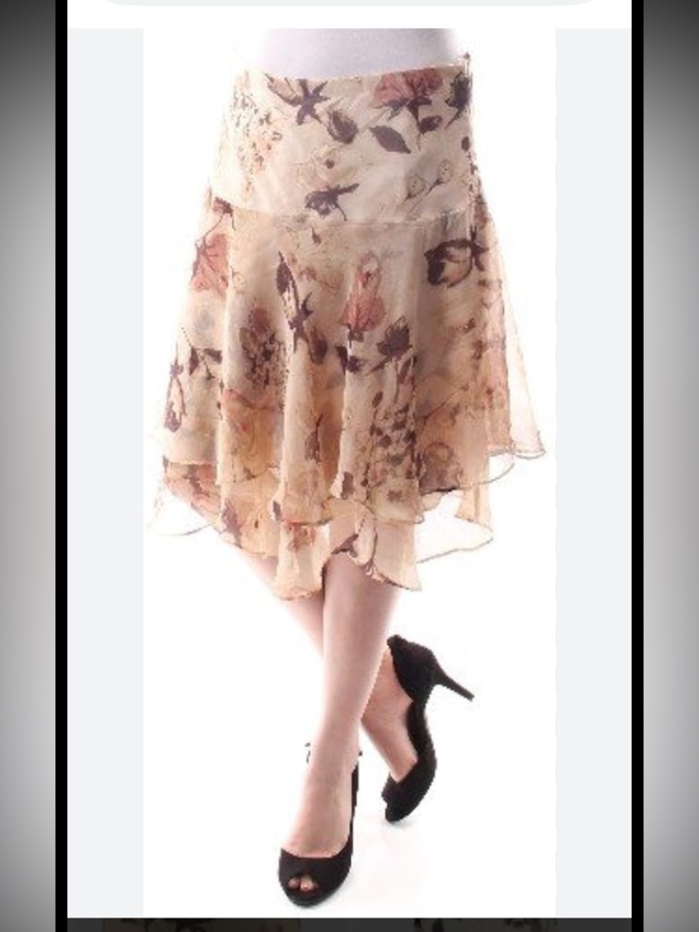 NWOT! Lauren Ralph Lauren SZ 2, Floral Tiered georgette skirt.